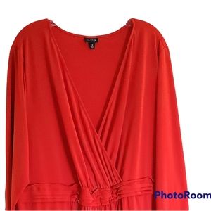 💙 Torrid v-neck long sleeves red dress. New without tags. Size 3X